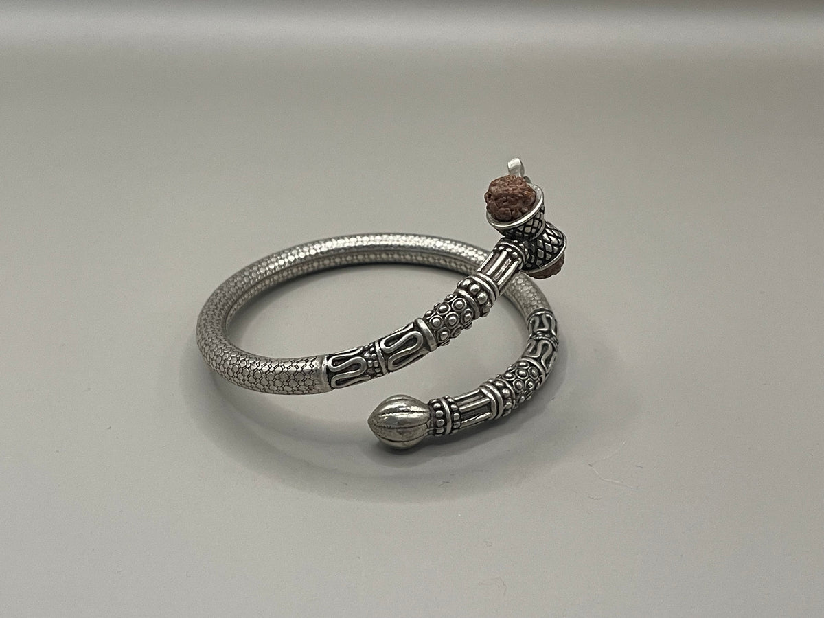 Unknown silver bangle with Rudraksha details