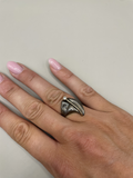 Silver ring with diamond